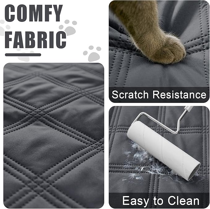 Smiry Waterproof Dog Bed Cover Blanket 40x70, Soft Reversible Pet Blanket, Washable Leakproof Cats Dogs Couch Cover for Sofa, Couch, Furniture, Lattice, Dark Grey/Dark Grey