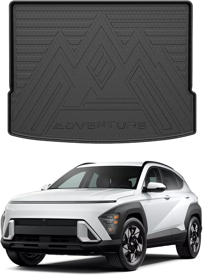 Mixsuper Cargo Liner for Hyundai Kona/Kona Electric (EV) 2024-2025, Trunk Mat for Hyundai Kona Accessories Cargo Mat Rear Trunk Liner Black