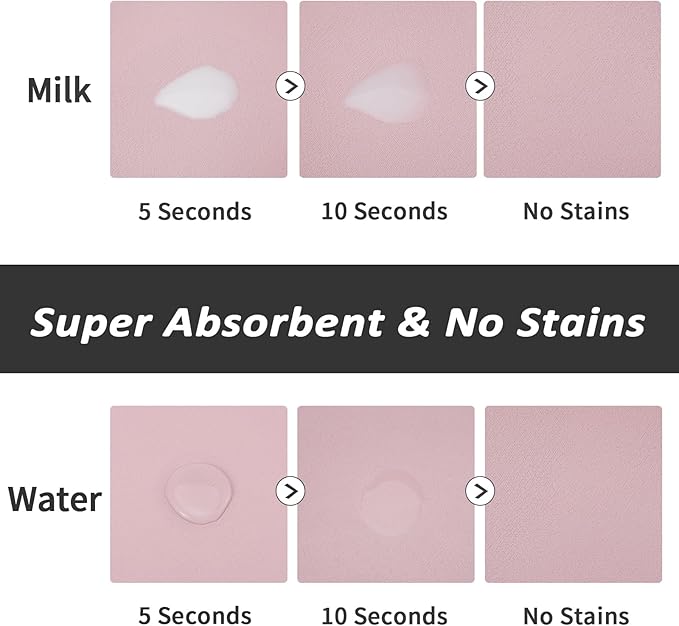 Dog Food Mat - Absorbent Cat Mat for Food and Water, No Stains Pet Feeding Bowl Mat, Easy to Clean Pet Placemats, Quick Dry Dog Water Dispenser Mat for Messy Drinkers | Paw Pink 18"x34"