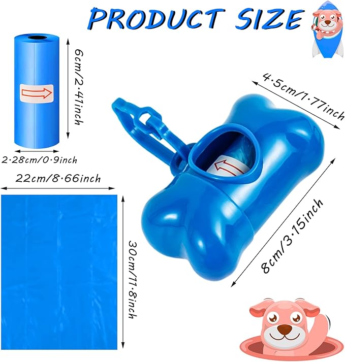 Arroyner 40 Pack Bone Shaped Poop Bag Dispenser Pet Waste Disposal Bag Dispenser (Random Color)