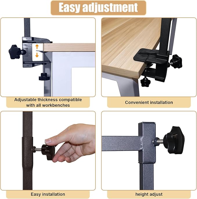 Ligefoy Dog Grooming arm with Restraint Loops, Adjustable Height(0"~35"),Adjustable Width (32"~47") for Large & Medium & Small Pets Bathing & Grooming (Black)