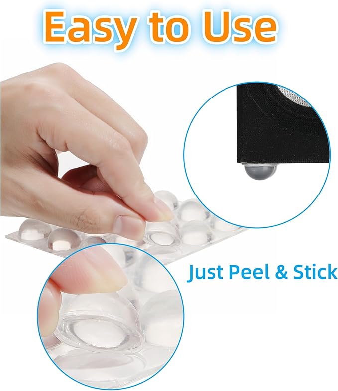 Rubber Feet Self Adhesive Door Bumpers Pads Non Skid - Stick on Rubber Feet for Electronics, Speakers, Furnitures, Appliances, Audio Equipment, Laptop - Clear Tall Hemispherical (16pcs)