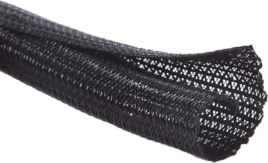 Alex Tech 25ft - 1/8 inch Cord Protector Wire Loom Tubing Cable Sleeve Split Sleeving For USB Cable Power Cord Audio Video Cable – Protect Cat From Chewing Cords - Black