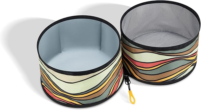 OllyDog Superbowl | Collapsible Dog Travel Bowl | 2 Compartment Food & Water | Foldable| Portable Dog Bowl | Hiking, Camping (Ventura '73)