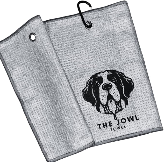Jowl Towel for Large and Small Dog Grooming, Absorbant, Fast-Dry Microfiber, Includes Leash Hook