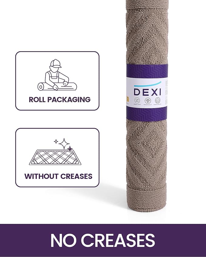 DEXI Front Door Mat for Entryway, 24x36 Washable Entry Rugs with Non Slip Backing, Low Profile Absorbent Welcome Floor Doormat for Inside Home, Entrance, Beige