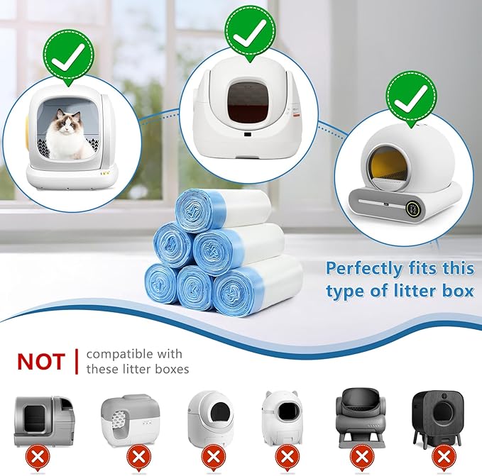 120count Cat Litter Box Liner Automatic Litter Box for Cat Polyethylene Compatible with MeoWant MW-SC01/MW-SC02/ 1.5 Mil Disposable Scent Free 22lb Load - Liners 17.7 x 19.68