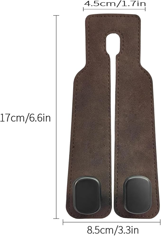 Headrest Hooks - Car Seat Back Double Hook Leather, Purses Hooks (4-Grey)