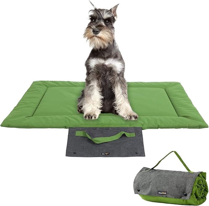 KHONSU PET Dog Travel Mat for Camping Portable Waterproof Lightweight & Outdoor Easy Clean Pad Foldable into Compact Carry Bag (Small Sized up to 25 lbs)