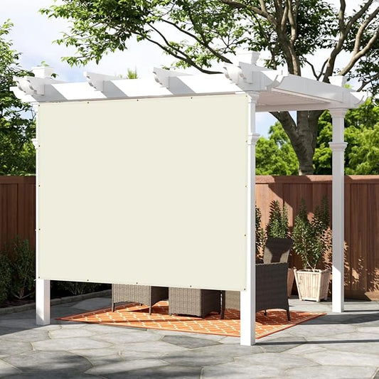 SUNNY GUARD Shade Cloth Custom Size 10x14 FT Sun Shade Screen Fabric Shade Cover Tarp with Grommets for Pergola Backyard Garden, Butter Cream(We Customized)