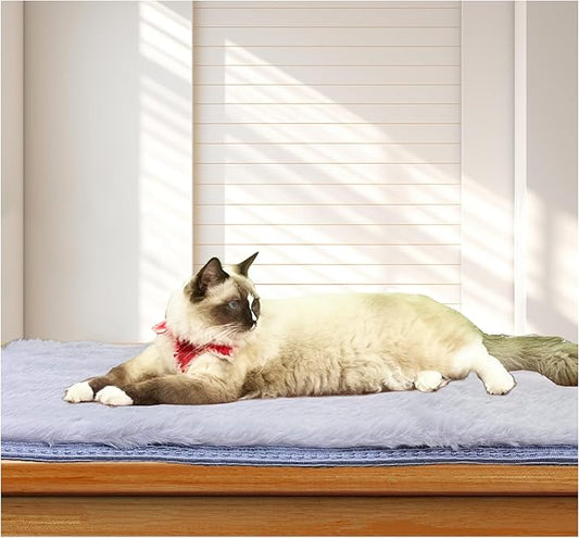 Soft Cat Window Sill Pet Pad Cat Perch,Fluffy Windowsill Cat Pet Mat Pillow Seat Bed, Cat Cushion for Window Sill, Pet Window Mat (Gray, 16"x35")