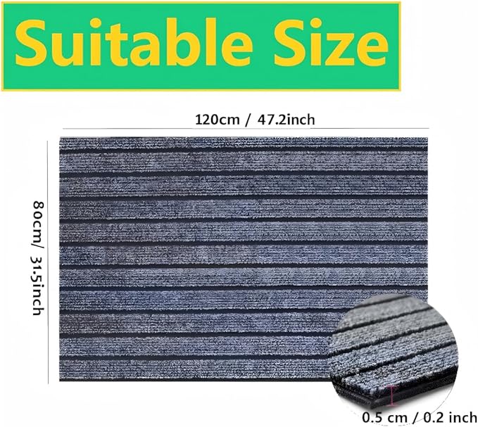 Dog Crate Mat 47"x32" Extra Thick Waterproof Non-Slip Kennel Pad, Absorbent Striped Design for Under Crate, Reusable & Washable Dog Mat for Crate