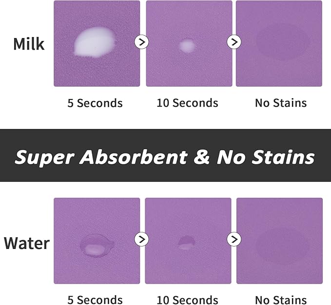 Dog Food Mat - Absorbent Cat Mat for Food and Water, No Stains Pet Feeding Bowl Mat, Easy to Clean Pet Placemats, Quick Dry Dog Water Dispenser Mat for Messy Drinkers | Paw Purple 16"x 24"