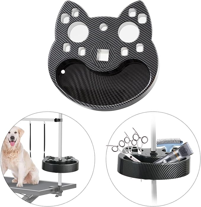 Adjustable Pet Grooming Organizer for Grooming Arms - Multi-Compartment Holder for Tools and Accessories