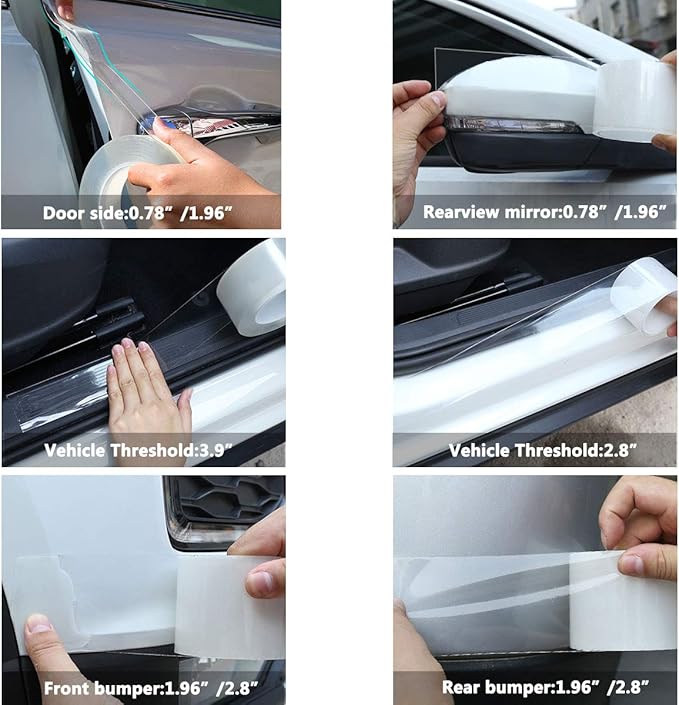 MYFAMIREA Car Door Edge Guards Car Door Side Protector Strip Anti-Collision Transparent Tape for Most Vehicle, Invisible Transparent Bumper, Scratch-Resistant Body,Protect Seat Body (33Ft x 0.8In)