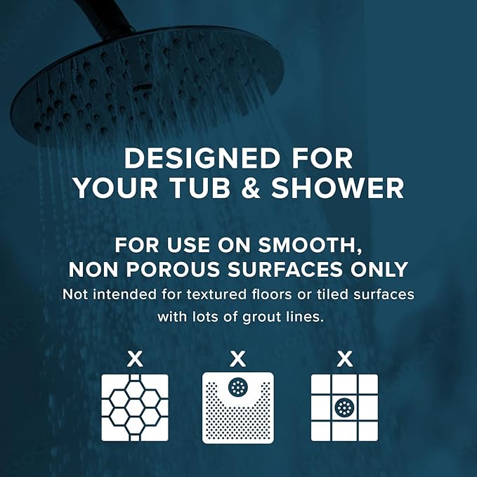 SlipX Solutions White Rubber Bath Safety Mat Provides Essential Coverage & Reliable Slip-Resistance in Tubs & Showers (14 x 22 Inch, 100 Suction Cups, Machine Washable)