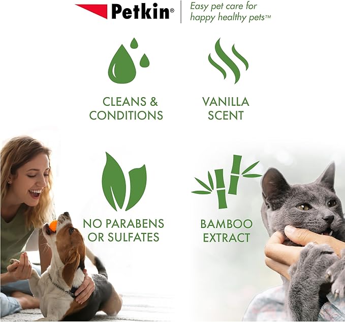 Petkin Mega PetWipes, 200 Wipes - Bamboo Pet Wipes for Dogs and Cats - for Face, Paws, Ears, Body and Eye Area - Super Convenient Dog Cleaning Wipes, Ideal for Home or Travel - Easy to Use