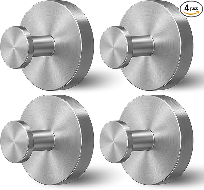 WingWider Shower Hooks for Inside Shower,Suction Cup Hooks for Glass Window,Removable Towel Hooks for Bathrooms,4 Packs(Silver)