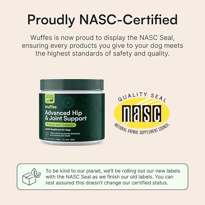 Wuffes Chewable Dog Hip & Joint Supplement - Glucosamine & Chondroitin Chews - Dog Joint Supplements & Vitamins - Extended Joint Care (Large Breed (Over 65 lbs), 90 Chews (Pack of 3))