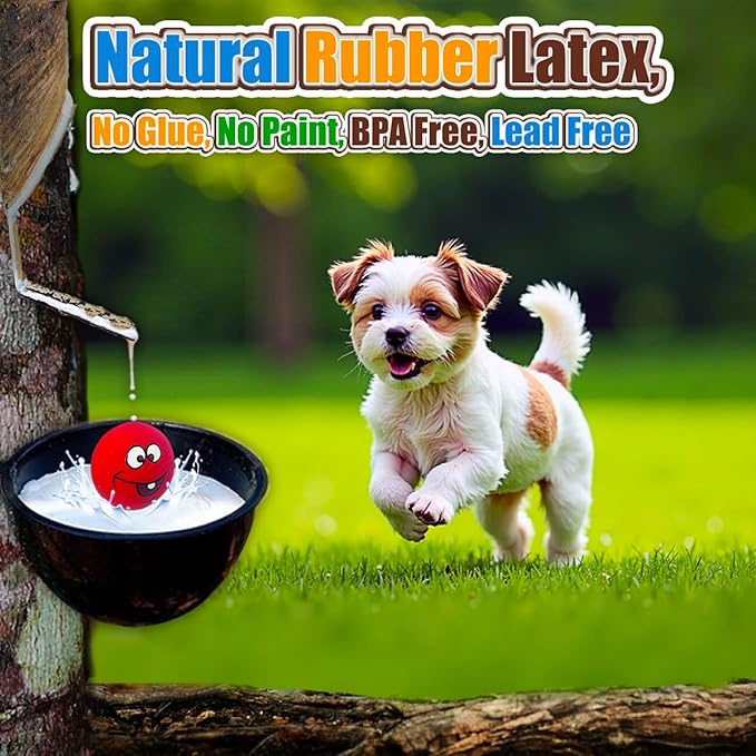 PUPATTIC Squeaky Dog Toys for Small Dogs 2.2", Flat Squeaky Dog Balls Small Dog Toy Ball, Latex Dog Squeaky Toys Ball Indoor, Outdoor