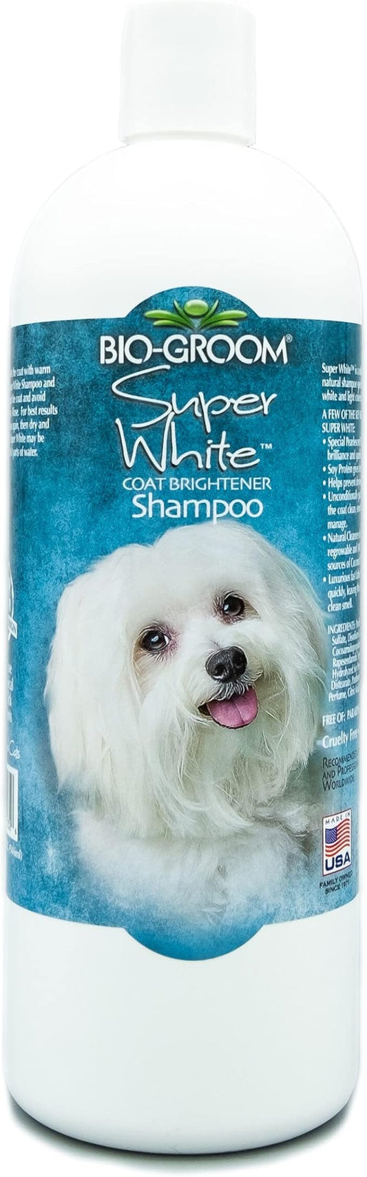 Bio-Groom Super Whitening Dog Shampoo - Whitening Pet Shampoo, Dog Bathing Supplies, Puppy Wash, Dog Grooming Supplies, Cruelty-Free - 32 fl oz 1-Pack