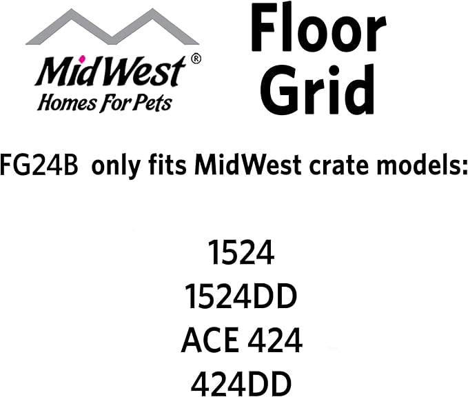 MidWest Homes for Pets Floor Grid for Dog Crate; Elevated Floor Grid; Fits Models 1324TD, 1524, 1524DD, 424, 424DD, 1924, 1924DD, 1624 Curved Slide Bolt Latch, 1624DD Curved Slide Bolt Latch