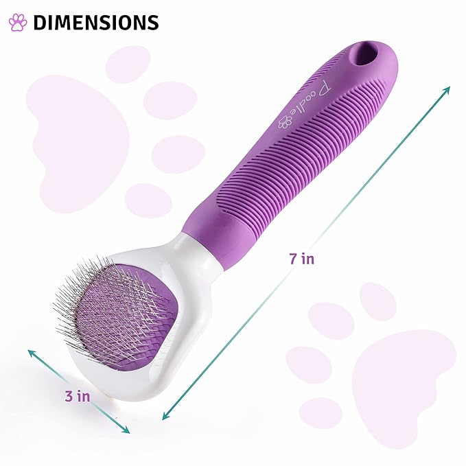 Poodle Pet Slicker Brush - For Dogs, Cats, Rabbits - Matted/Loose Fur, Knots - Suitable for Doodle/Goldendoodle Grooming and Shredding Short/Long Hair