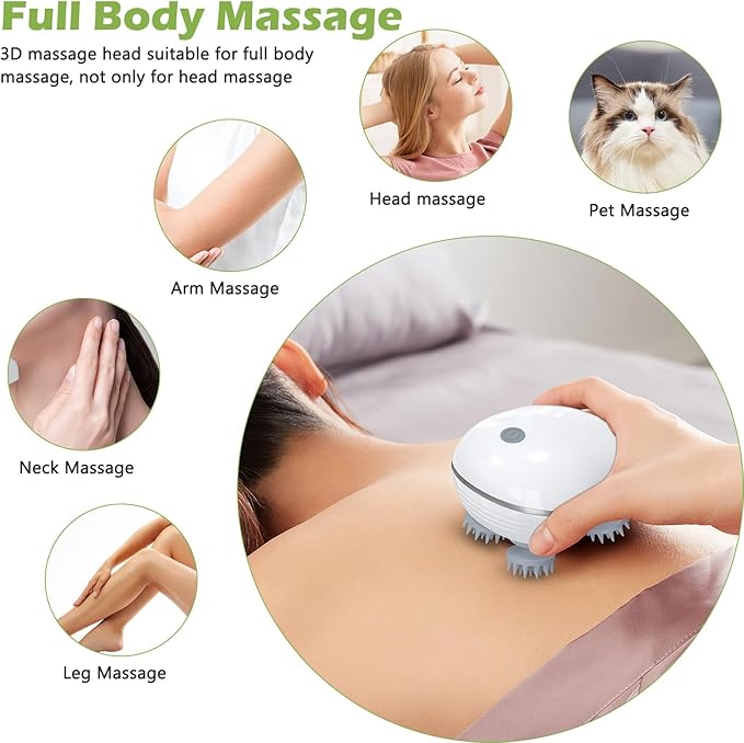 KeeKit Pet Massager for Dogs & Cats, Waterproof Handheld Massage Tool with 3 Speed Modes, Soothing Head & Body Massage, IPX7 Washable, USB-C Rechargeable, for Relieve Stress & Soothe Nerves