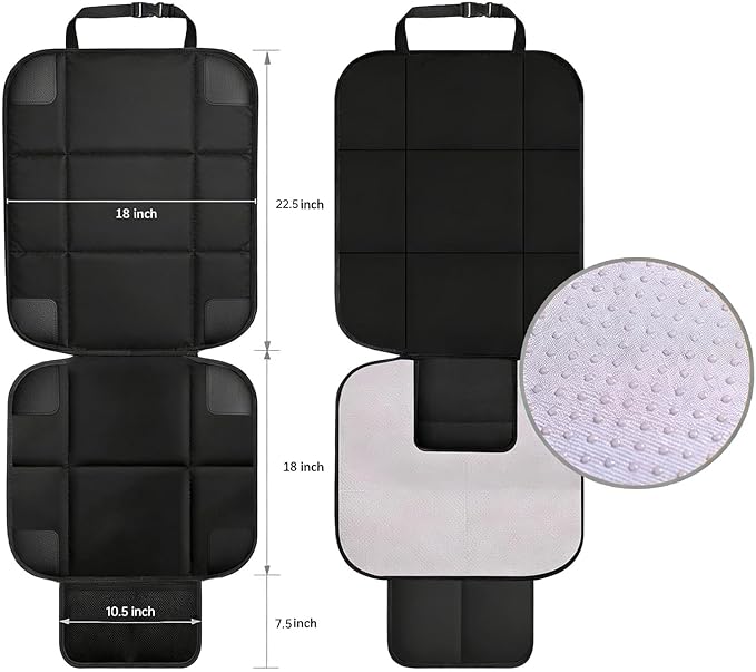 VLM Car Seat Protector for Child Baby Car Seat,600D Waterproof Car Seat Cover with Thick Padding, Non-Slip Backing and Mesh Storage Pockets