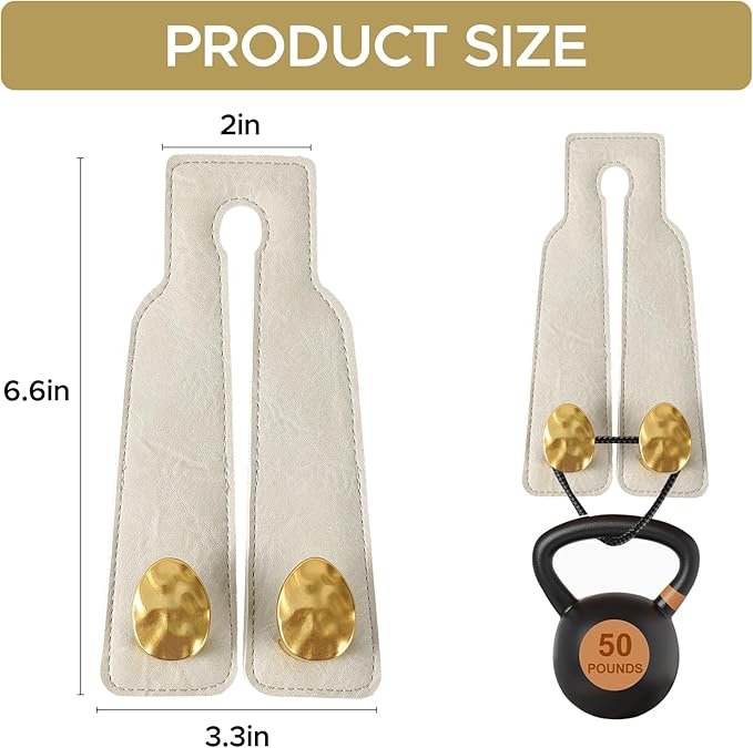 4 PCS Leather Car Seat Hooks for Headrest, Vehicle Hanger Storage Organizer Universal for Handbag Purse, Car Accessories Gift (White-Gold-4 PCS)