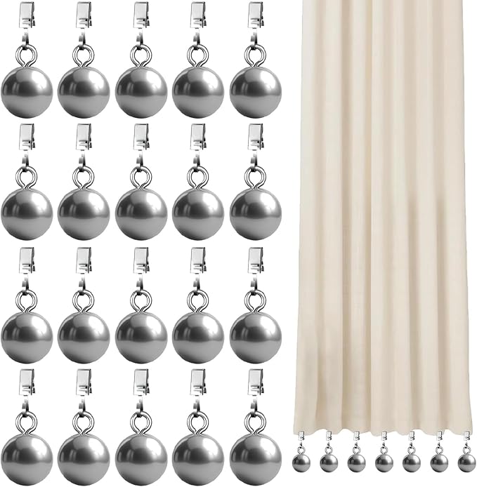 20 Pack Outdoor Curtain Weights, 6.3 oz Heavy Duty Curtain Weights Tablecloth Flag Weights Clips for Wind Pergola Patio Gazebo Cabana Outdoor Drapery