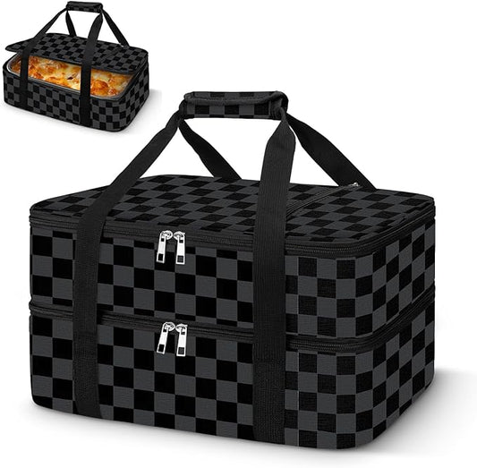 Coobiiya Insulated Casserole Carrier – Portable Tote for Hot or Cold Food, Warmer & Cooler Bag Lunch Bag, Fits 9" x 13" Baking Dish, Ideal for Potluck Parties
