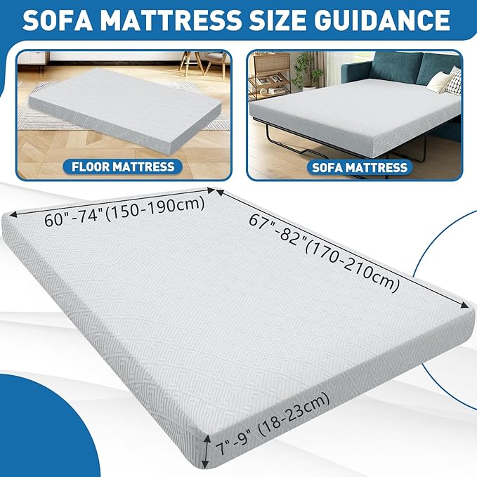 ZNSAYOTX Stretch Fit Futon Cover (67"-82") Armless Futon Sofa Bed Slipcover with Elastic Band, Universal Foldable Sofa Mattress Protector Full Queen Size, Washable Comfort Jacquard (Silver Grey)