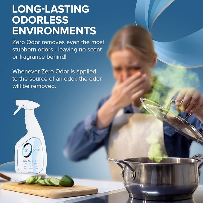 Zero Odor - Multi-Purpose Strong Odor Eliminator for Home, Office, Car, Bathroom, Hotel, Room Deodorizer, and Odor Neutralizer, 22Oz