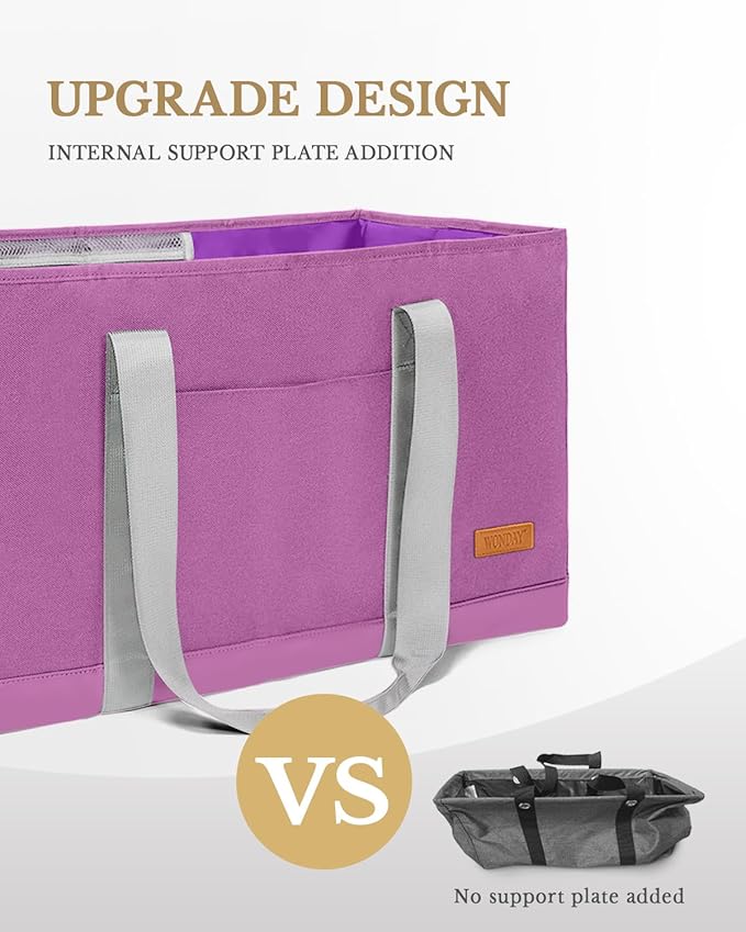 WONDAY Standing Extra Large Reusable Grocery Bag Carrier with Handle, Thirty One Utility Tote Foldable for Shopping and Beach