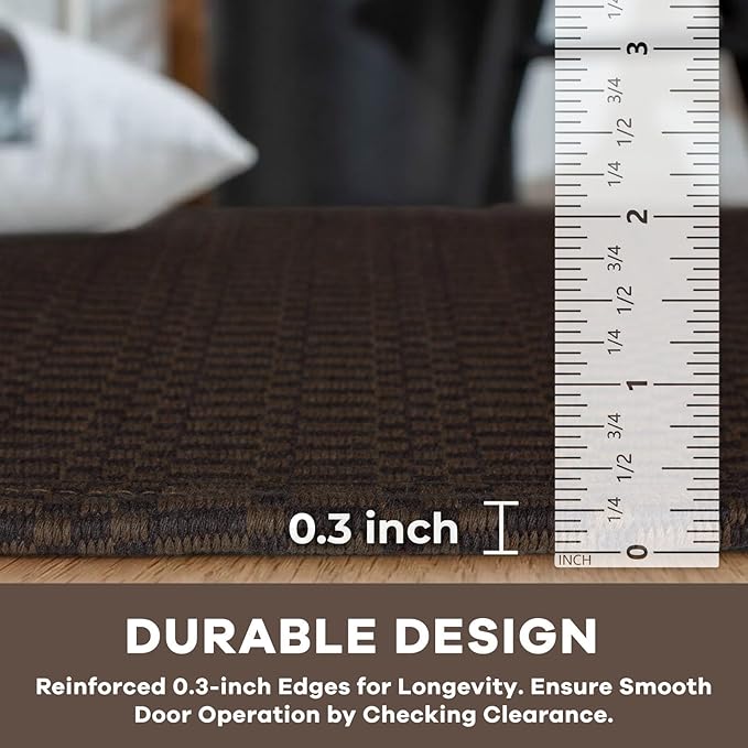 KOZYFLY Washable Runner Rug 2x6 Ft Runners for Hallways Non Slip Kitchen Runners Braided Cotton Entryway Runner Indoor, Carpet for Hallway Kitchen Entryway Bedroom, Dark Coffee/Brown