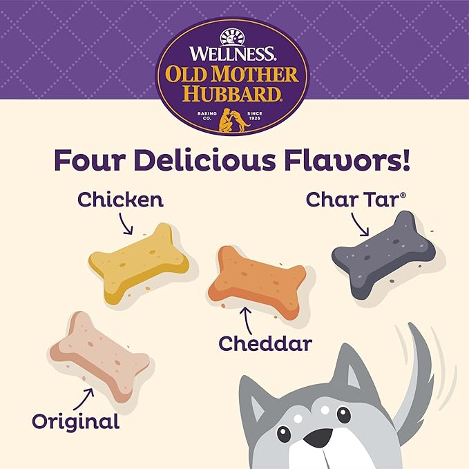 Old Mother Hubbard Wellness Original Mix Dog Biscuits, Natural, Training Treats, Four Flavors, Small Size, (3.8 Pound Bag)
