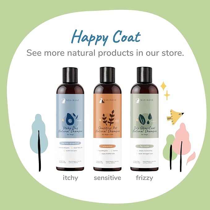 kin+kind Dog Shampoo with Activated Charcoal - Deep Clean Deodorizing Dog Shampoo for Dirt, Odor & Itch Relief - Gentle Grooming Pet Supplies with Aloe, Olive Oil & Coconut Oil - Patchouli 12 fl oz