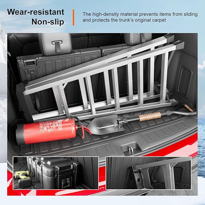powoq 7 Seats Cargo Mat Compatible with 2013-2020 Nissan Pathfinder Trunk Mat 13 Infiniti JX35 & 14-20 Infiniti QX60 Replacement for 2013-2020 Pathfinder Accessories (Trunk Mat with Backrest Mats)