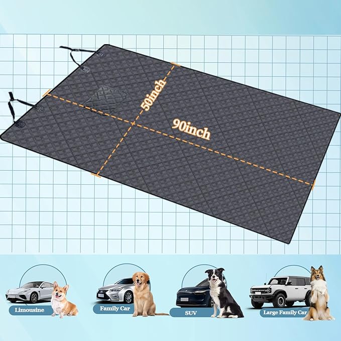 SUV Cargo Liner for Dogs Car Seat Cover Waterproof Non-Slip Car Seat Protector for Dogs Cargo Cover with Bumper Flap Protector for Cars, SUV and Truck, Universal Cargo Mat, 90"x55"