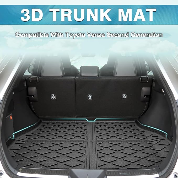 Mixsuper Cargo Liner for Toyota Venza 2021-2025 Cargo Mat All Weather Rear Trunk Liner Black
