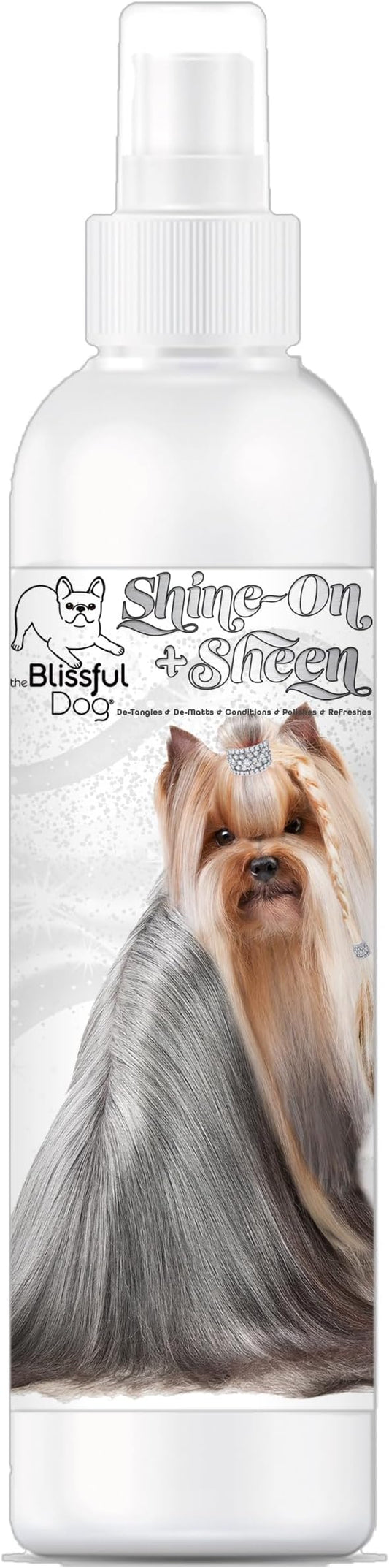 The Blissful Dog Shine-On + Sheen Coat Dog Spray, Easy-to-Use Conditioner, Sensitive Skin-Friendly Leave-in Conditioner, Detangler Spray, 8 oz.