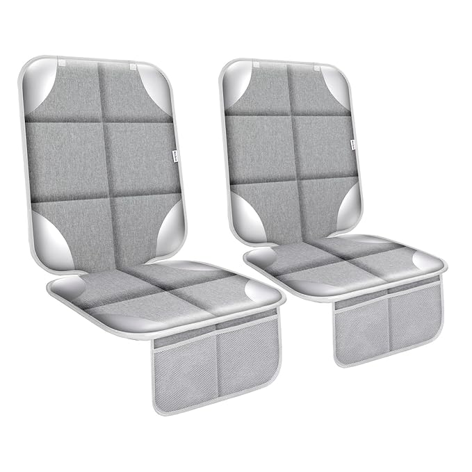 Meolsaek Car Seat Protector for Child Car Seat, Durable 600D Fabric Waterproof Car Seat Cover with Thick Pad Non-Slip Backing (No Imprints)