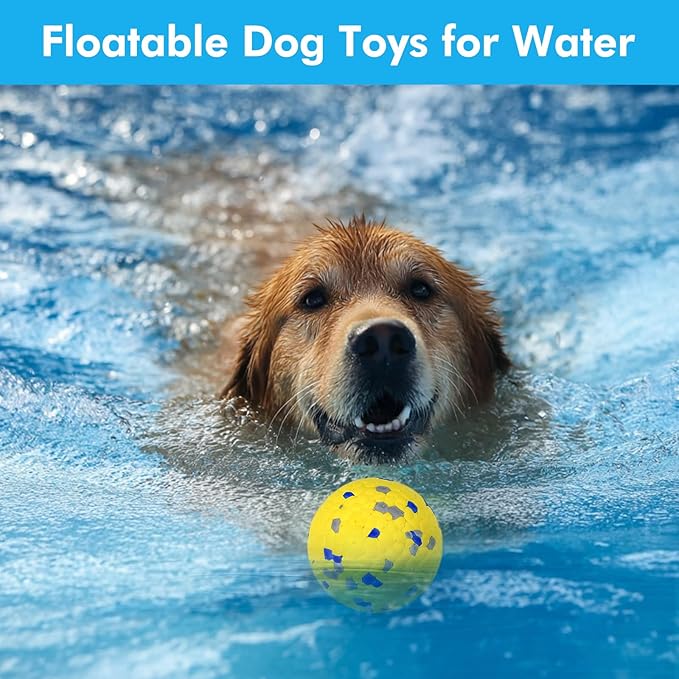 Vannon 2 Pack Dog Balls Interactive Dog Tennis Balls Indestructible Dog Teething Chew Toys for Aggressive Chewers Dog Toy Fetch Balls for Small Medium Dog E-TPU Material Lightweight Bouncy Floating