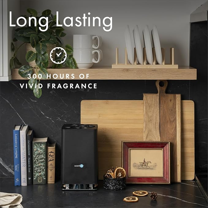 ScentAir Whisper Home | Diffuser Machine, Scents up to 800 Sq. Ft Room, Compatible with Alexa & Google, WiFi & Bluetooth Enabled, Cartridge Sold Separately, Black