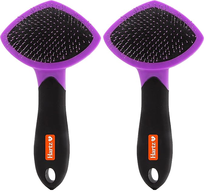 Hartz Groomer's Best Small Slicker Brush for Cats and Small Dogs,Black/Violet,(Pack of 2)