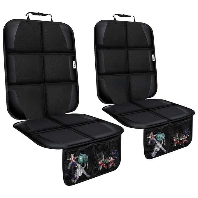 Meolsaek Car Seat Protector for Child Car Seat, Durable 600D Fabric Waterproof Car Seat Cover with Thick Pad Non-Slip Backing (No Imprints)