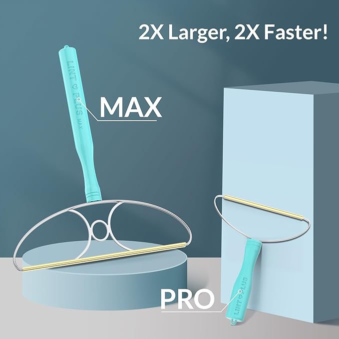 9"-Blade LINTPLUS Pet Hair Remover Max for Large Areas x2 Bigger Than Pro(Carpet Scraper) - Deep Cleaner Pro Pet Hair Remover Multi Fabric Carpet Lint Remover & Dog and Cat Fur Carpet Rake