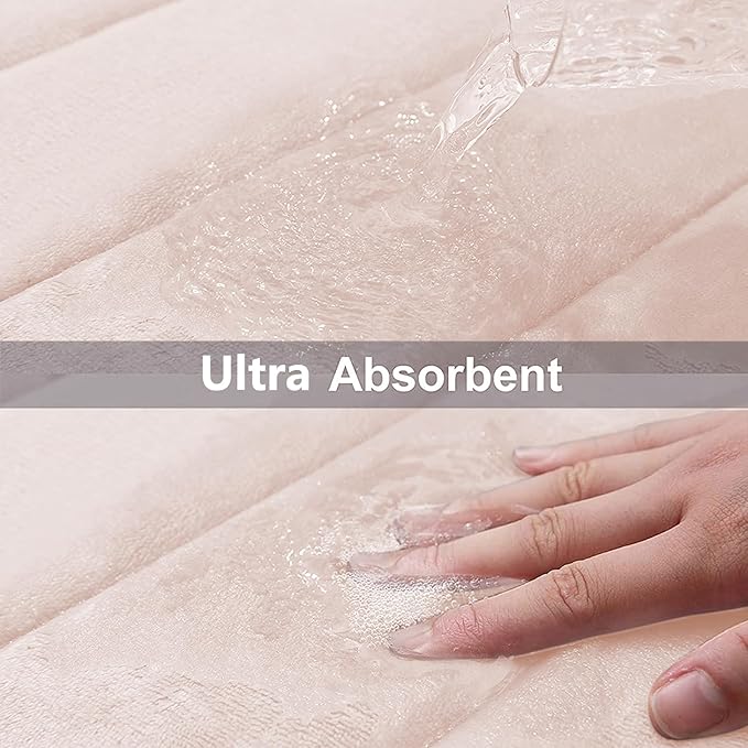 Buganda Memory Foam Bath Mat, 55" x 24", Ultra Soft and Non-Slip Bathroom Rugs, Water Absorbent and Machine Washable Bath Rug Runner for Bathroom, Shower, and Tub, Pink