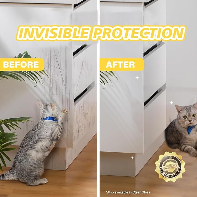 yongjoy Anti-Cat Scratch Furniture Protector, Flexible Sticky Couch Corner Guard, Thicken Vinyl Cat Scratch Tape (158" x 11.8")